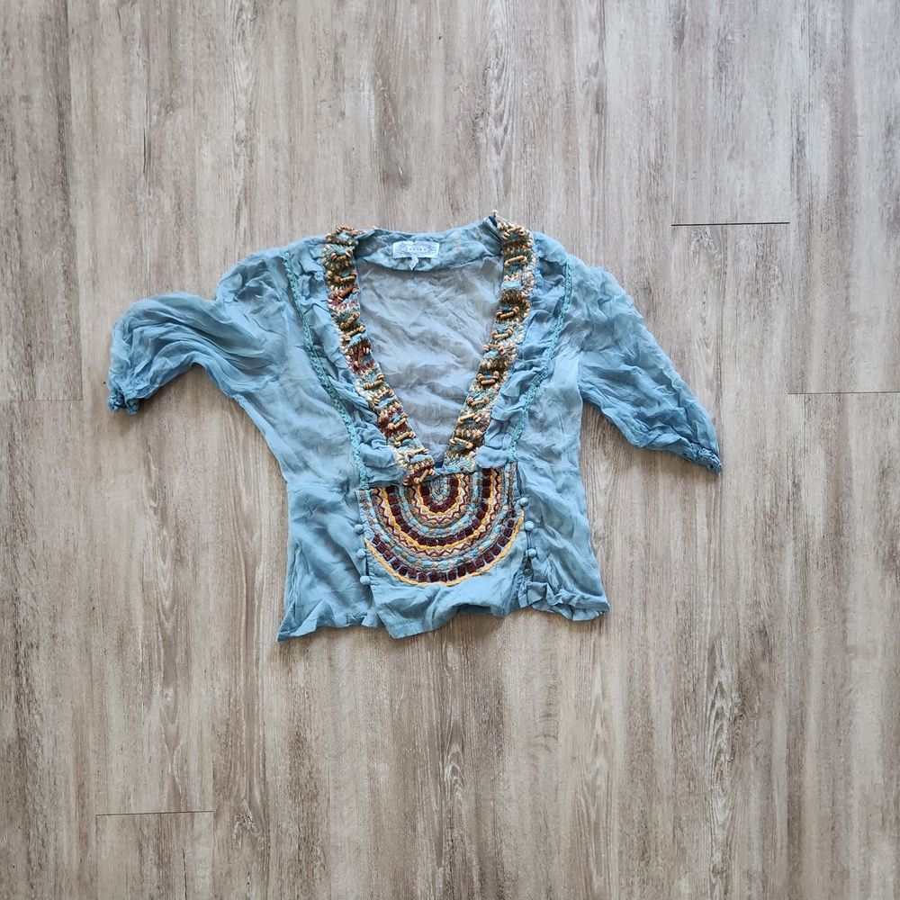 Embellished Blue Blouse